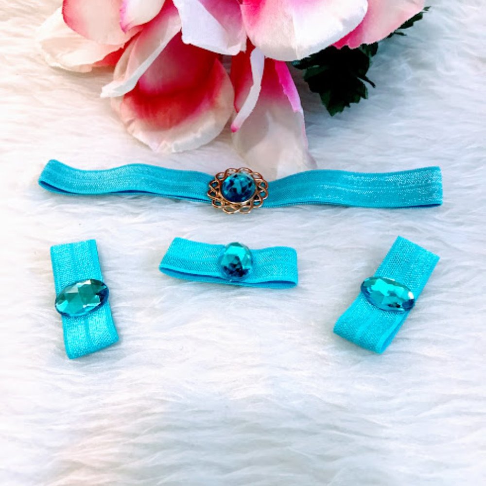 Princess Jasmine Set Blue Elastic Headband